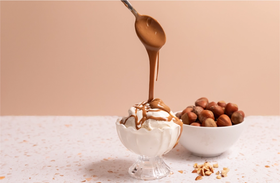 hazelnut butter on ice cream
