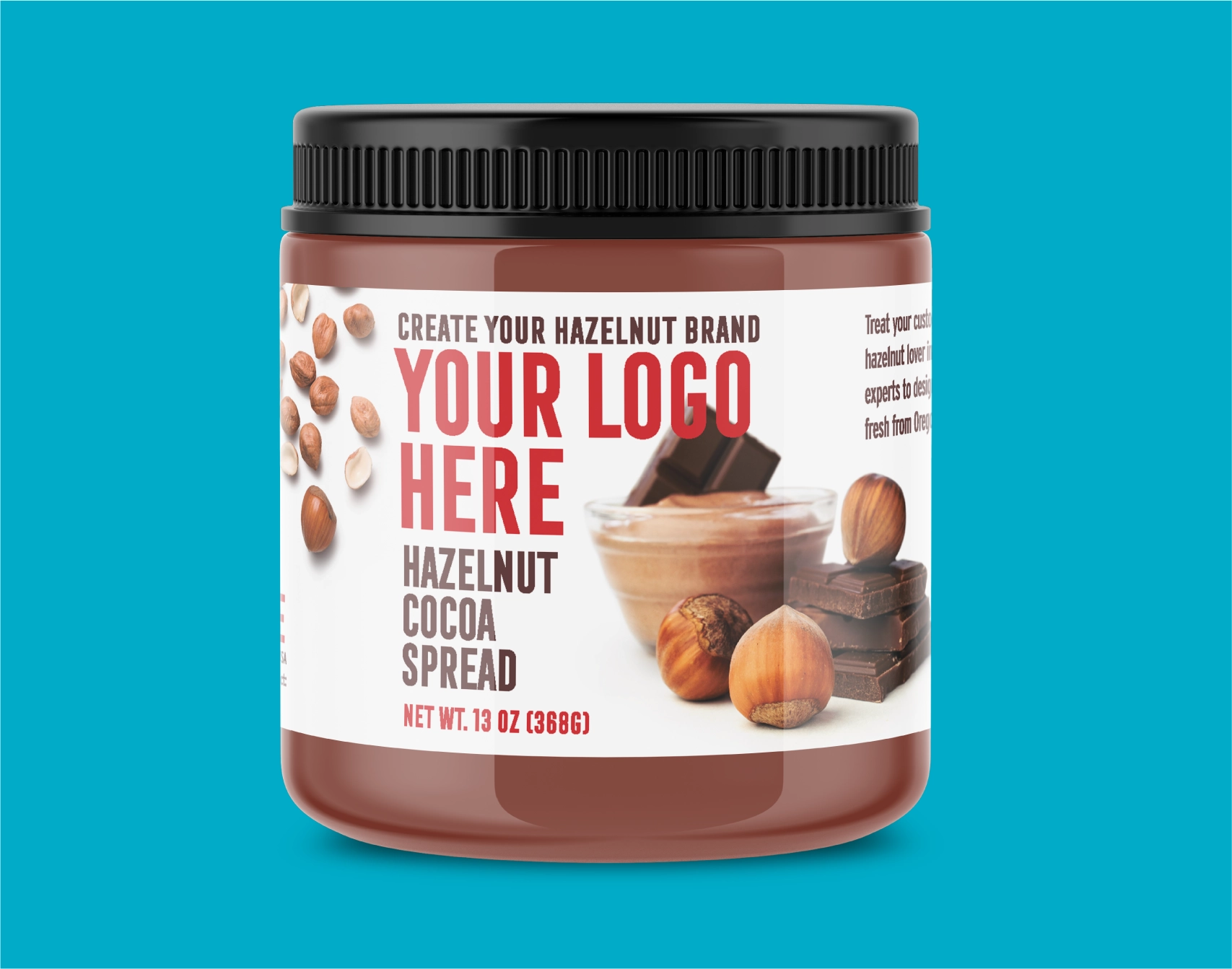 'Your Logo Here', nutlicious bottle